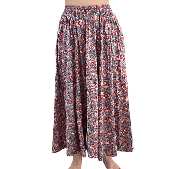 Laura Ashley Dresses & Skirts - Laura Ashley Vintage Cottagecore Feminine Floral Maxi Skirt Size M